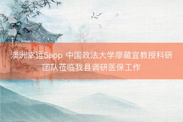 澳洲幸運5app 中國政法大學廖藏宜教授科研團隊蒞臨我縣調研醫(yī)保工作